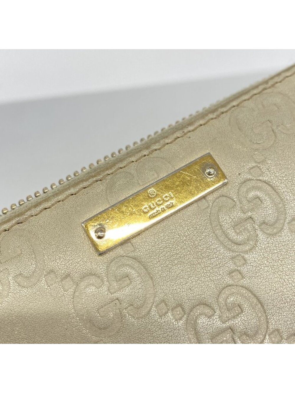 Gucci Wallet Guccissima Leather Beige Gold - Picture 8 of 9